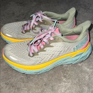 Free people Hoka Athletic Shoes Beige Pink Yellow
